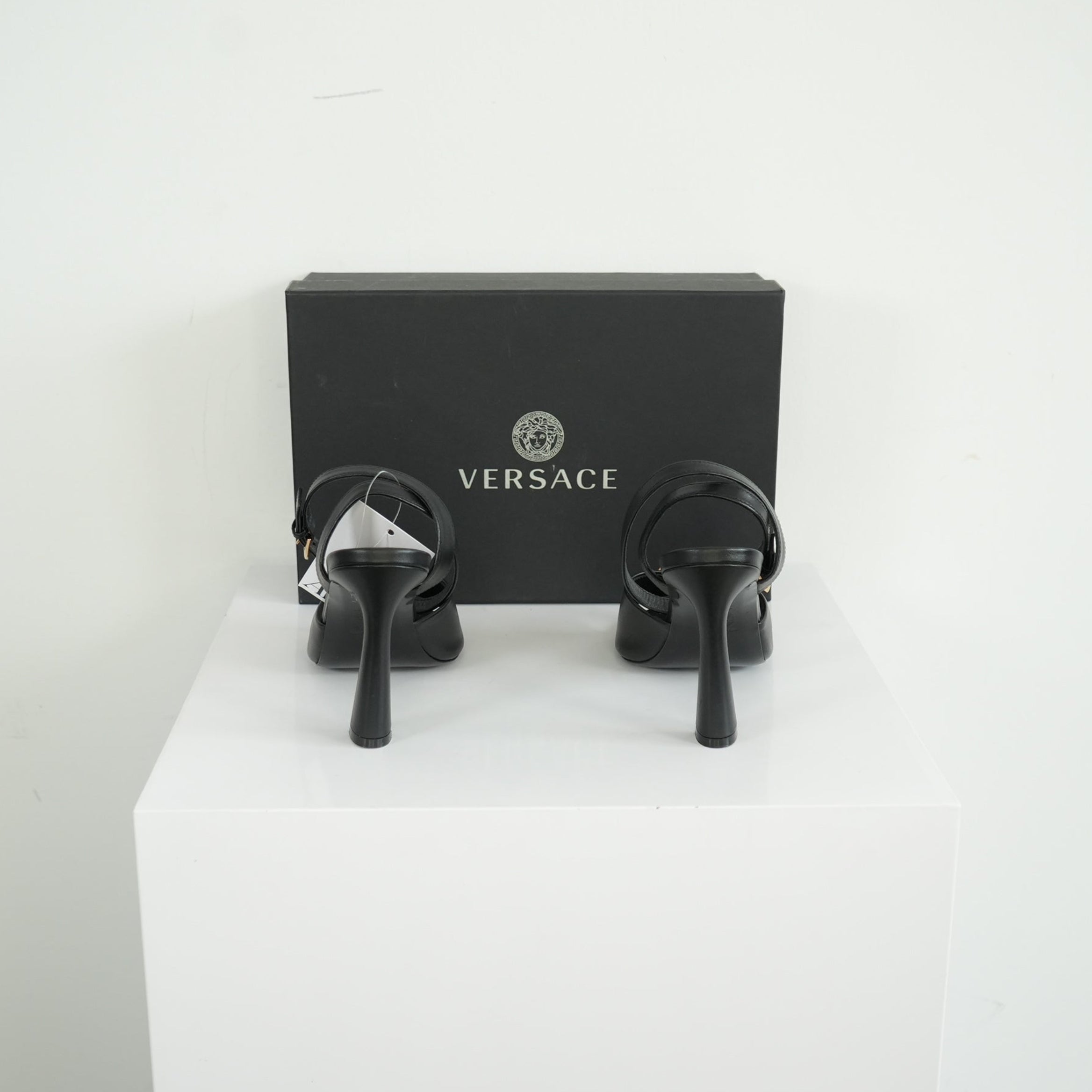 Versace La Medusa High Heel Sandal Size 37 With Box