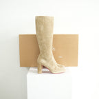 Christian Louboutin Cavalika 85 Suede Knee High Boots Size 41 With Box