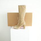 Christian Louboutin Cavalika 85 Suede Knee High Boots Size 41 With Box