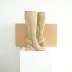 Christian Louboutin Cavalika 85 Suede Knee High Boots Size 41 With Box
