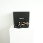 Chanel Black Patent leather Loafers Size 38 1/5 With Box
