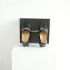 Chanel Black Patent leather Loafers Size 38 1/5 With Box