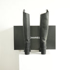 Chanel Black Leather Knee High Boots Size 41 With Box