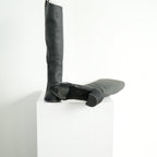 Chanel Black Leather Knee High Boots Size 41 With Box