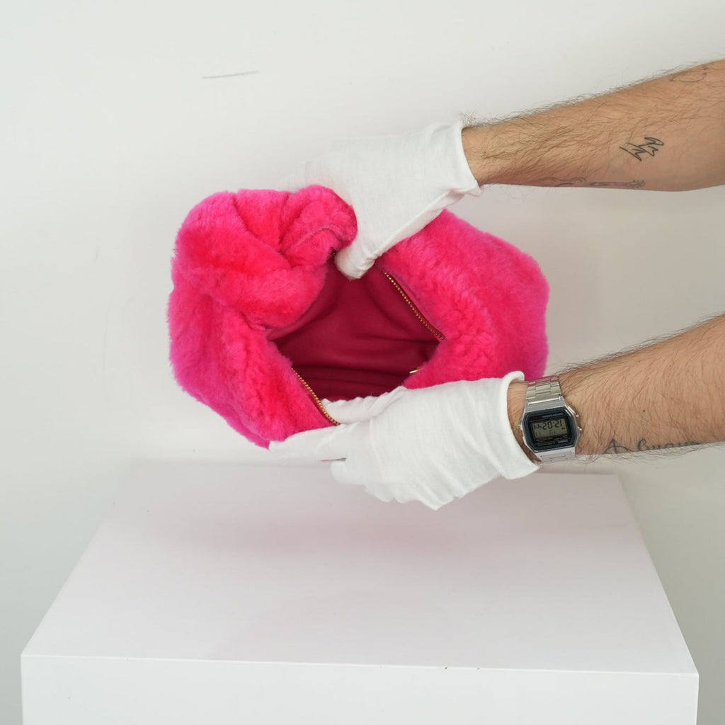 Bottega Veneta Pink Shearling Mini Jodie Bag