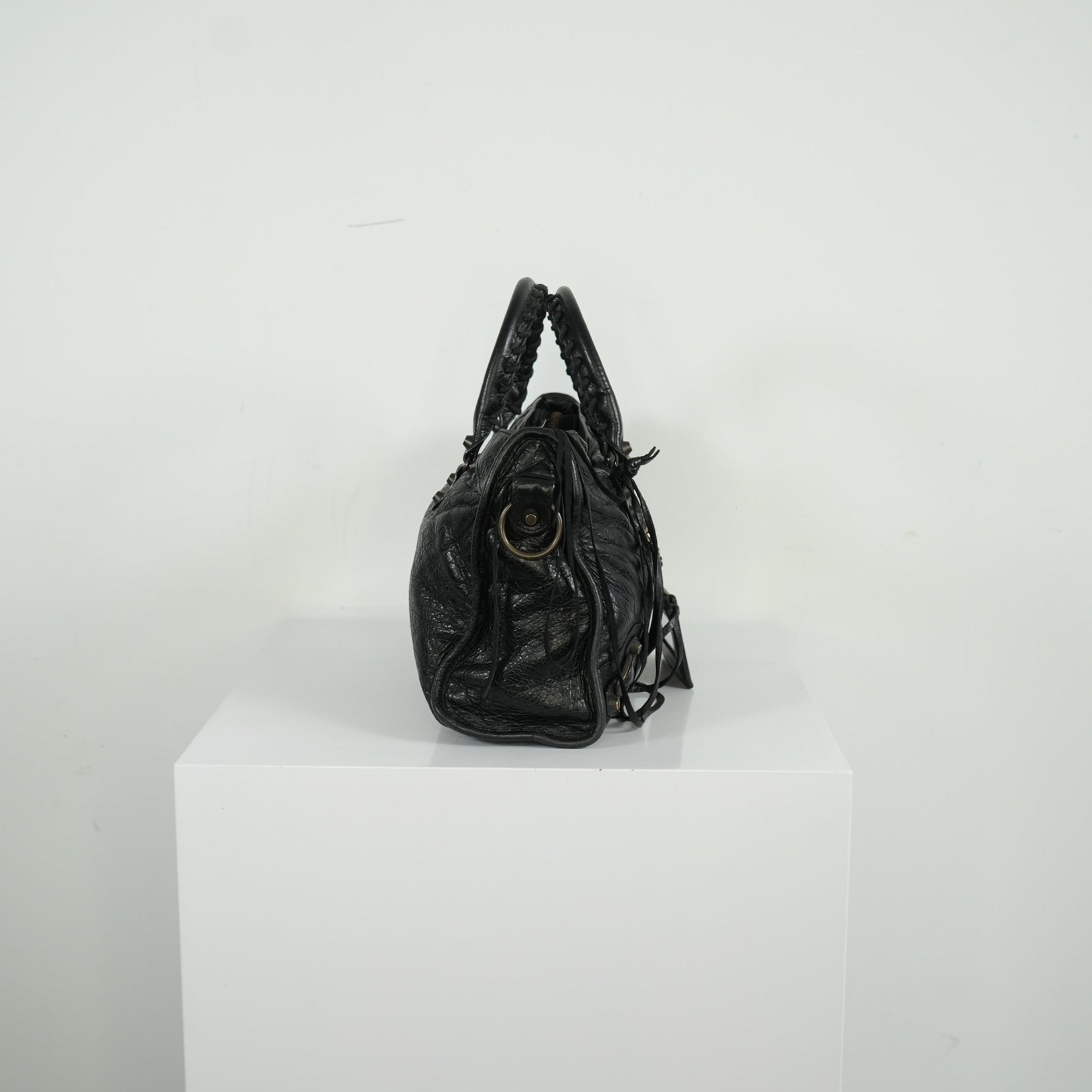 Balenciaga Black Agneau Classic Hardware City Bag
