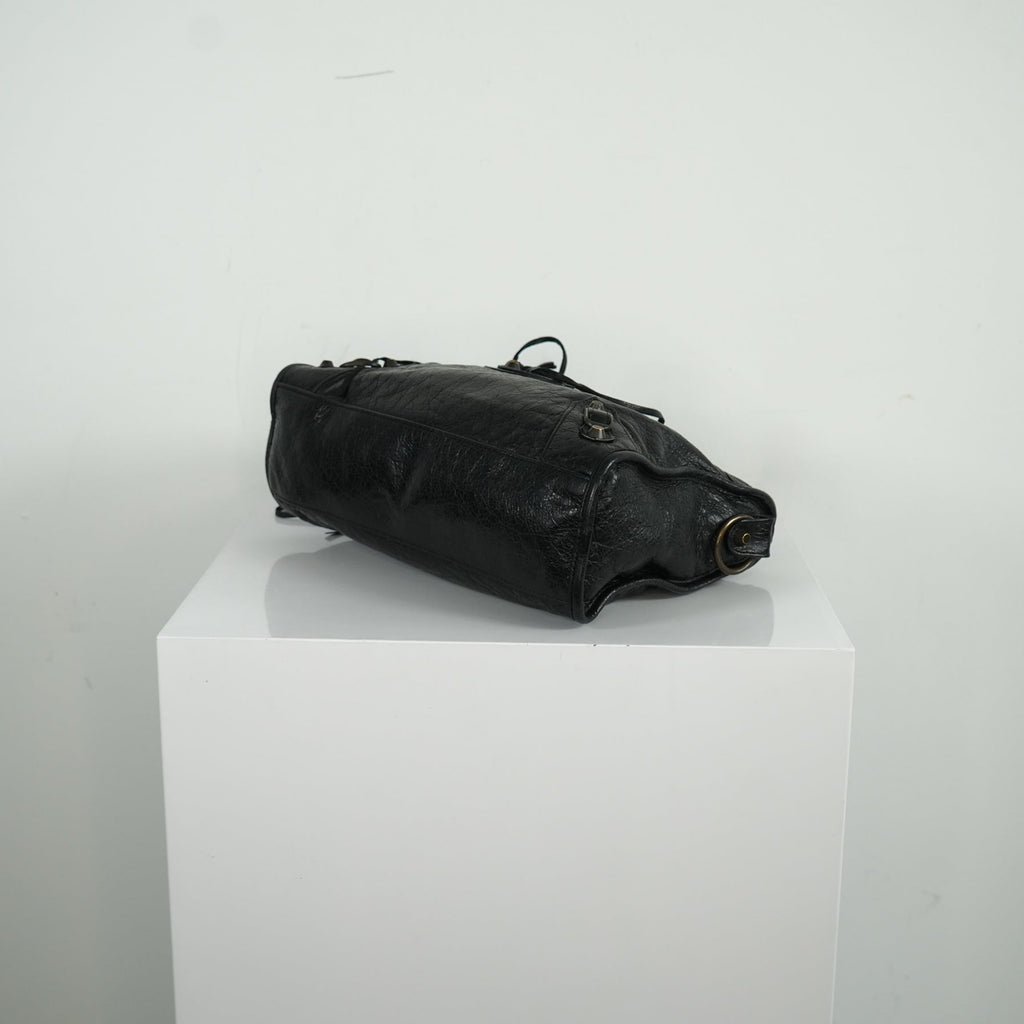Balenciaga Black Agneau Classic Hardware City Bag