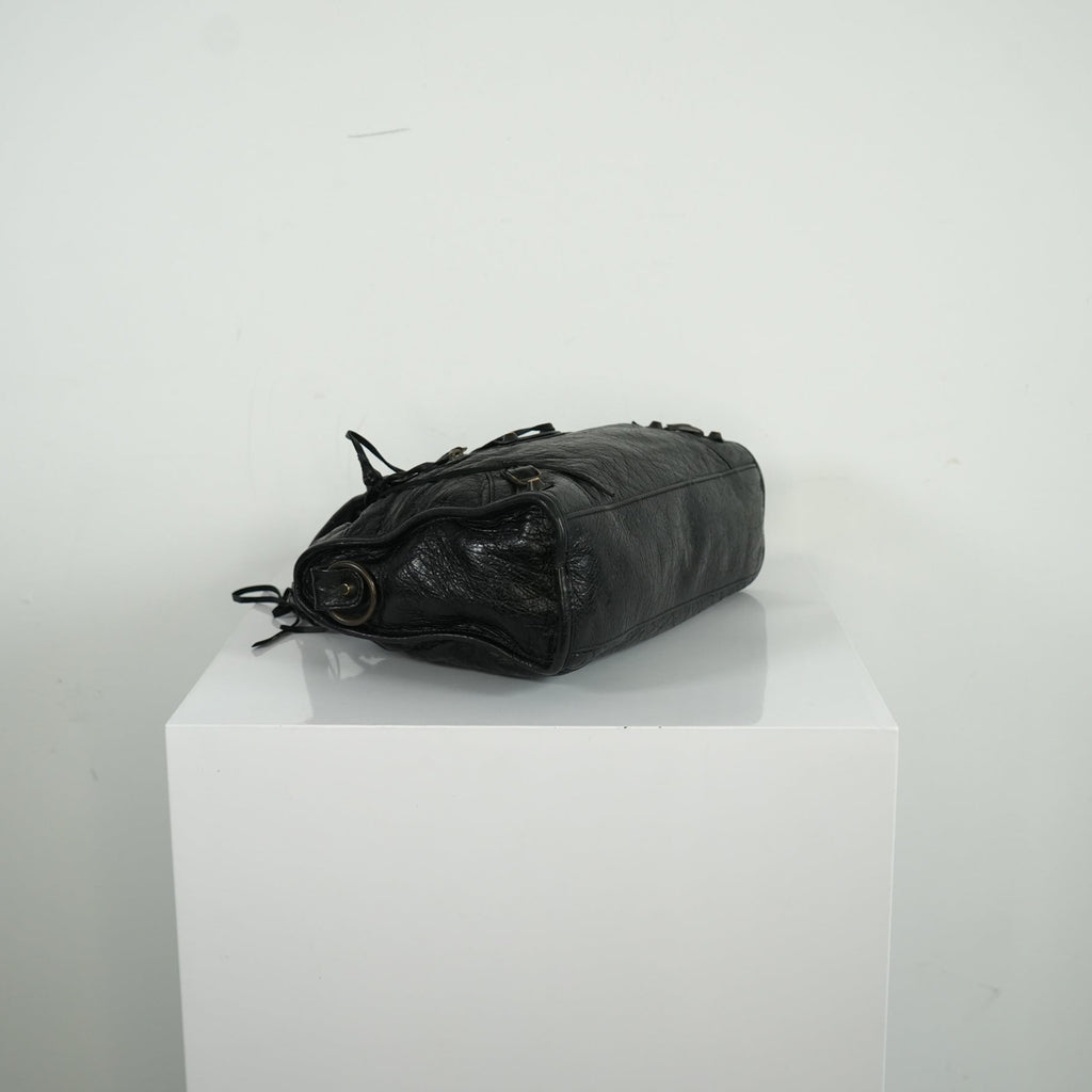Balenciaga Black Agneau Classic Hardware City Bag