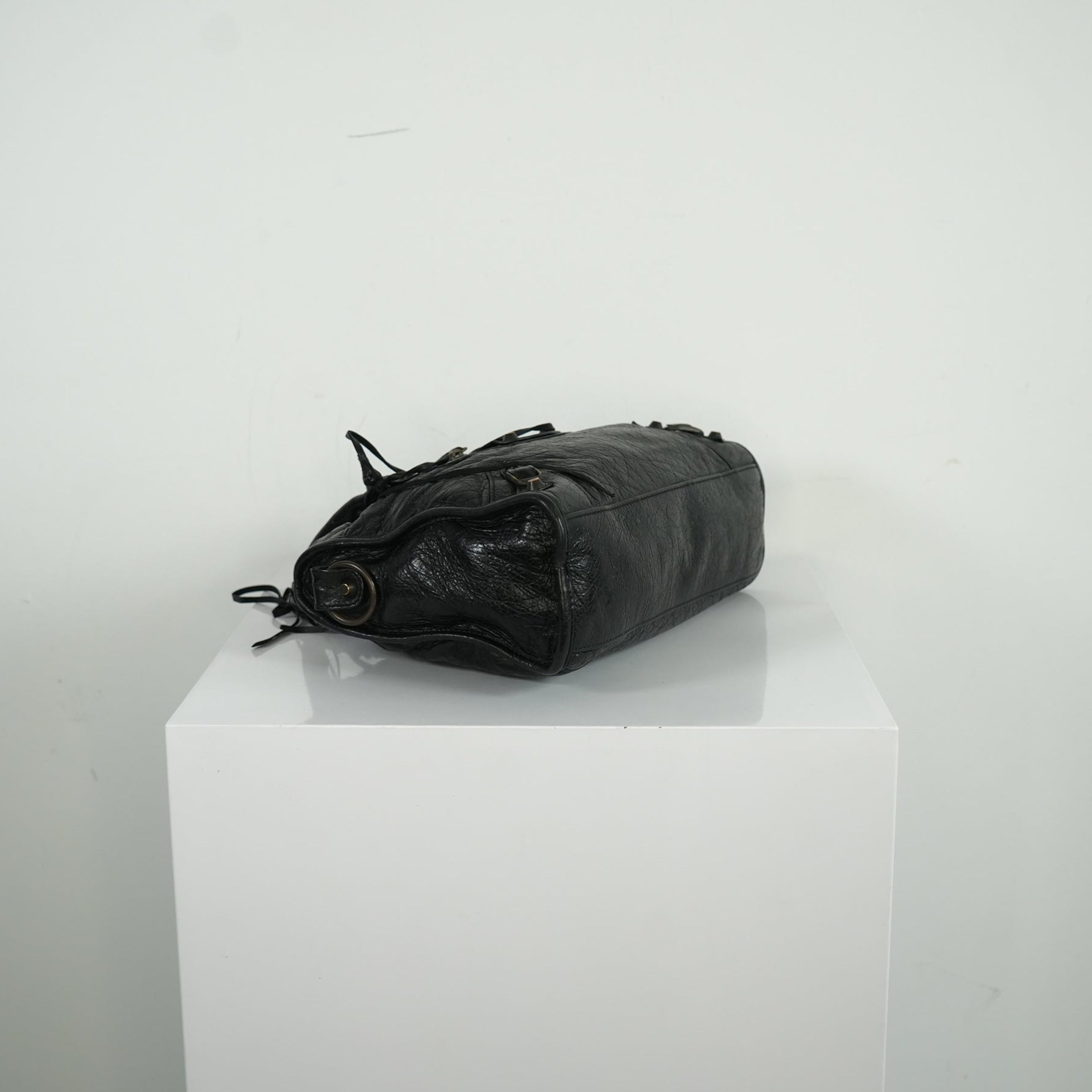 Balenciaga Black Agneau Classic Hardware City Bag