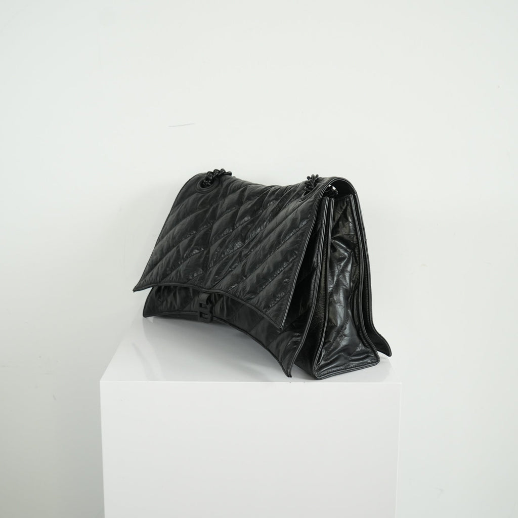 Balenciaga Black Medium Crush Chain-strap Shoulder Bag