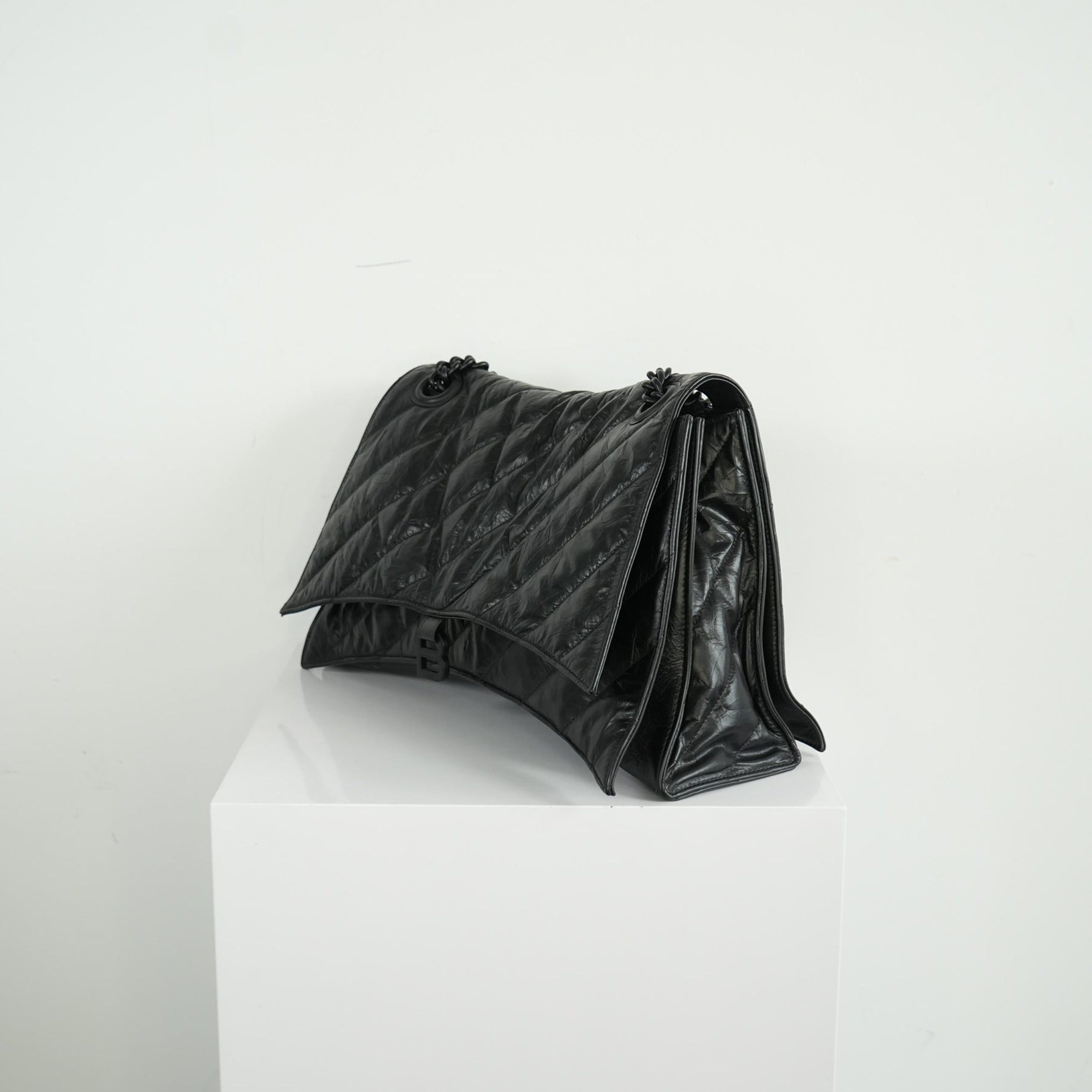 Balenciaga Black Medium Crush Chain-strap Shoulder Bag