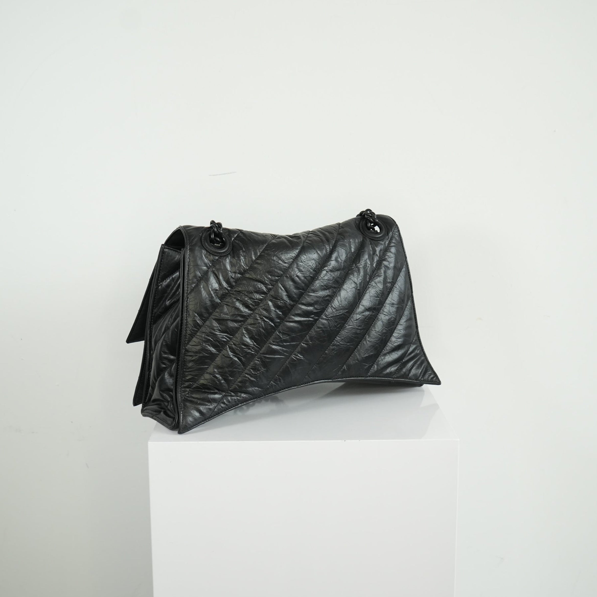 Balenciaga Black Medium Crush Chain-strap Shoulder Bag