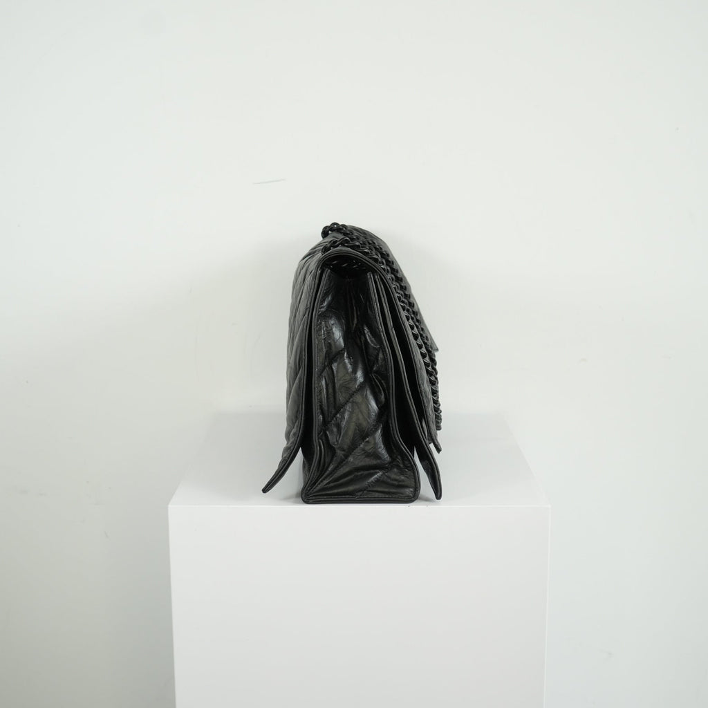 Balenciaga Black Medium Crush Chain-strap Shoulder Bag