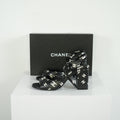 Chanel Printed Lambskin CC Platform Sandals Size 40.5 With Box