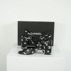 Chanel Printed Lambskin CC Platform Sandals Size 40.5 With Box