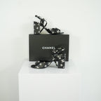 Chanel Printed Lambskin CC Platform Sandals Size 40.5 With Box