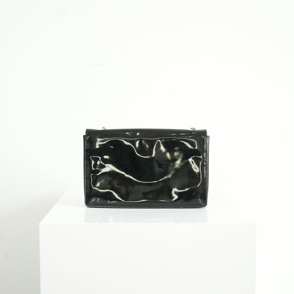Salvatore Ferragamo Black Patent leather Ginny Flap Bag