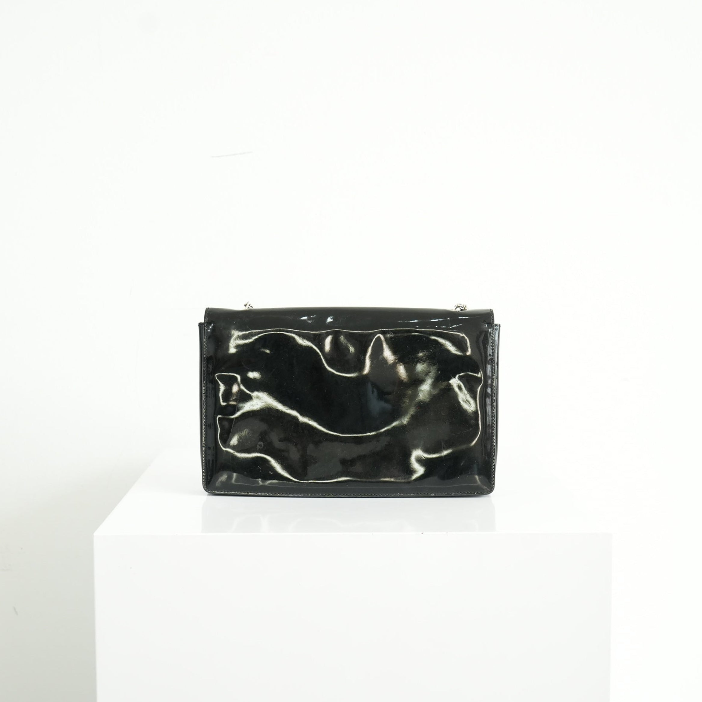 Salvatore Ferragamo Black Patent leather Ginny Flap Bag