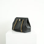 Salvatore Ferragamo Black Melike Hammered Vara Bow Chain Tote Bag