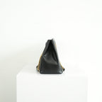 Salvatore Ferragamo Black Melike Hammered Vara Bow Chain Tote Bag