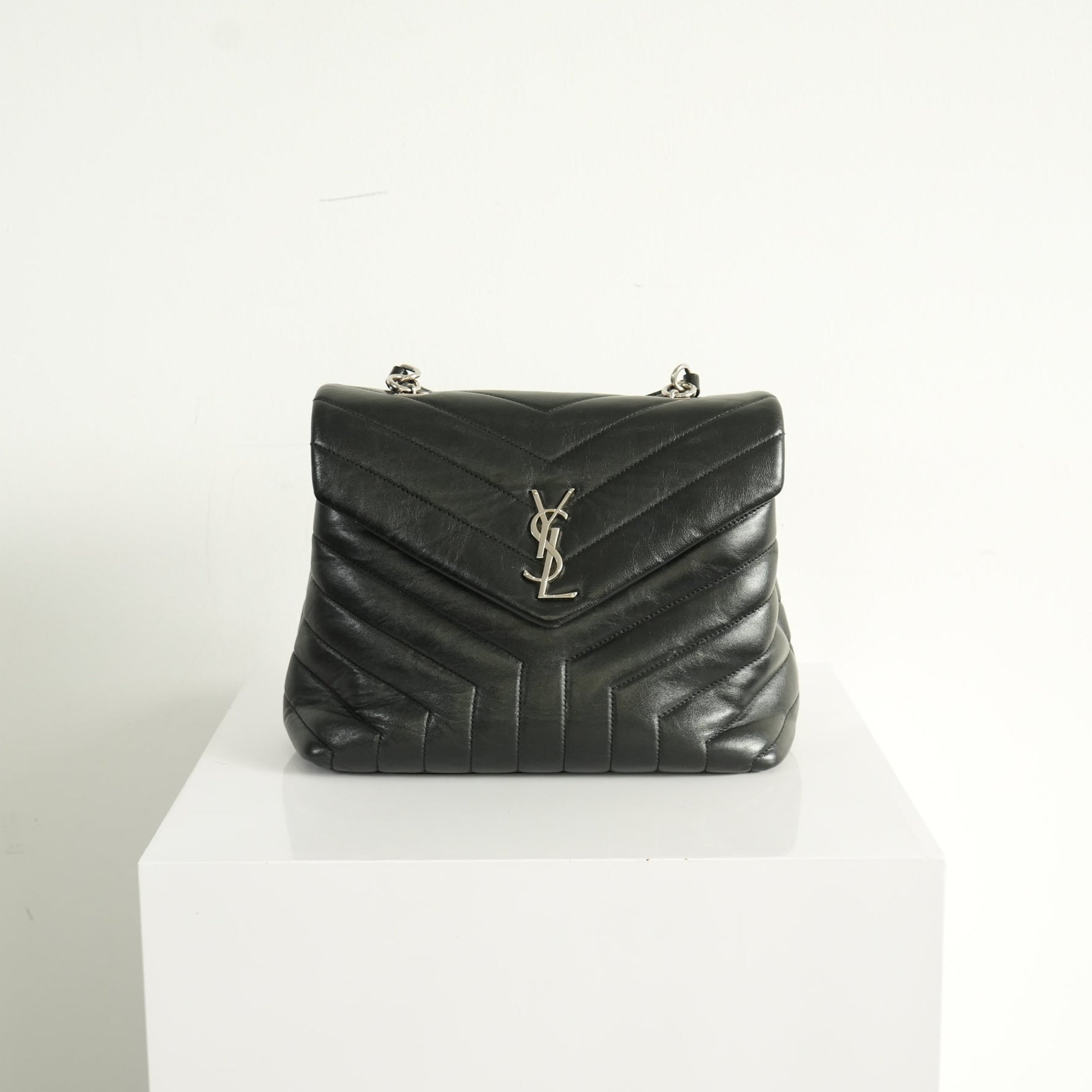 Saint Laurent Black Loulou Top Handle Bag
