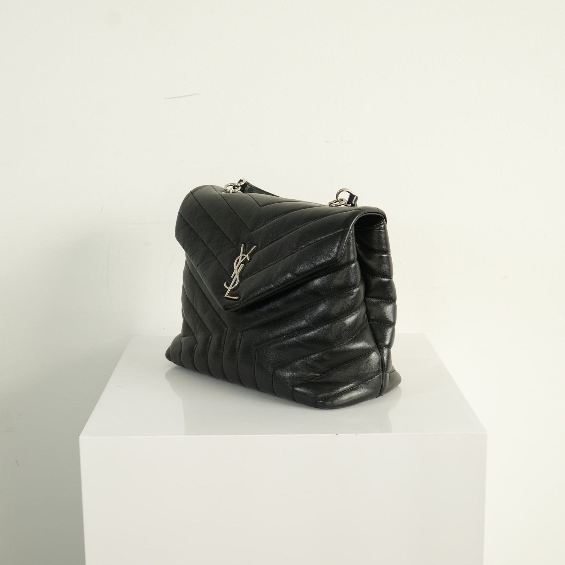 Saint Laurent Black Loulou Top Handle Bag