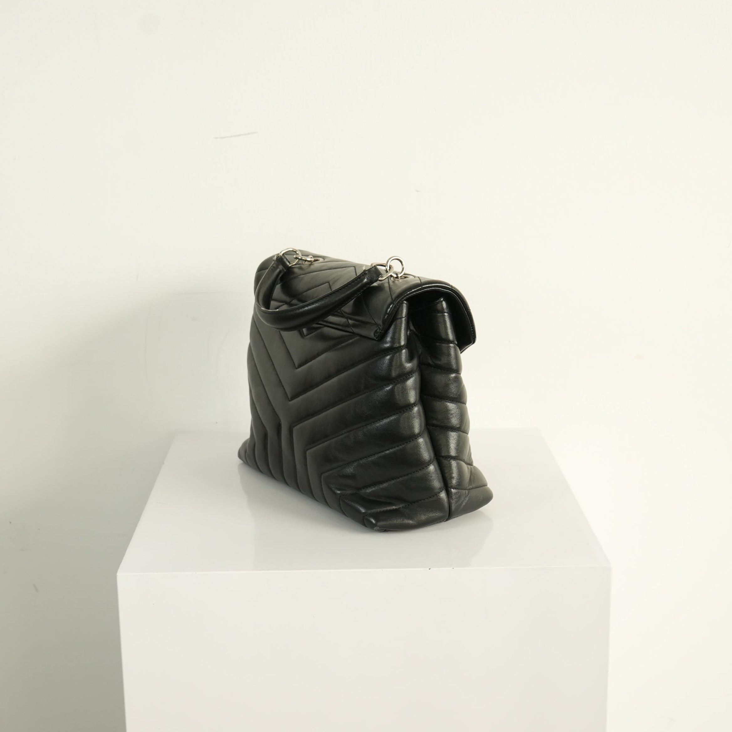 Saint Laurent Black Loulou Top Handle Bag