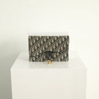 Christian Dior Blue Dior Oblique Jacquard Canvas Saddle Pouch
