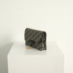 Christian Dior Blue Dior Oblique Jacquard Canvas Saddle Pouch