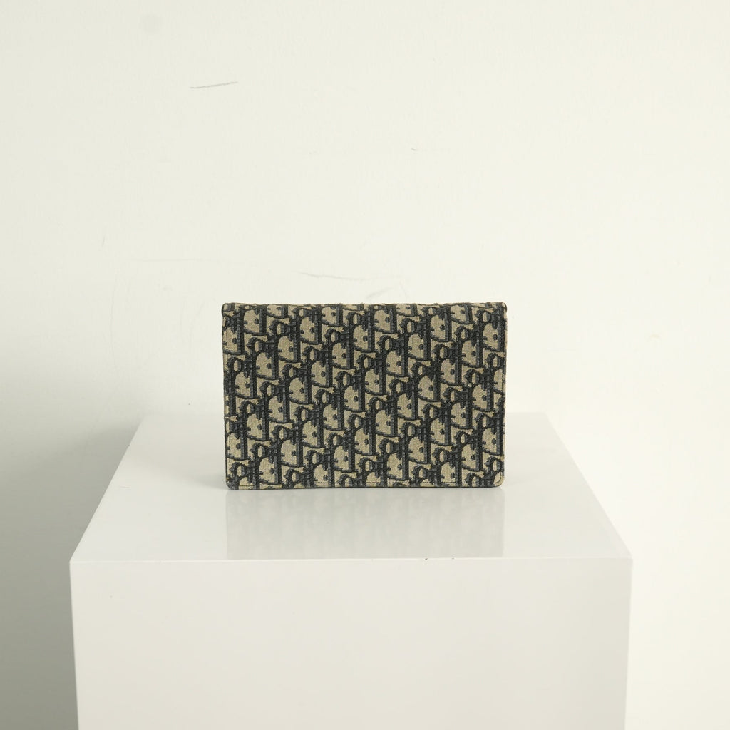 Christian Dior Blue Dior Oblique Jacquard Canvas Saddle Pouch