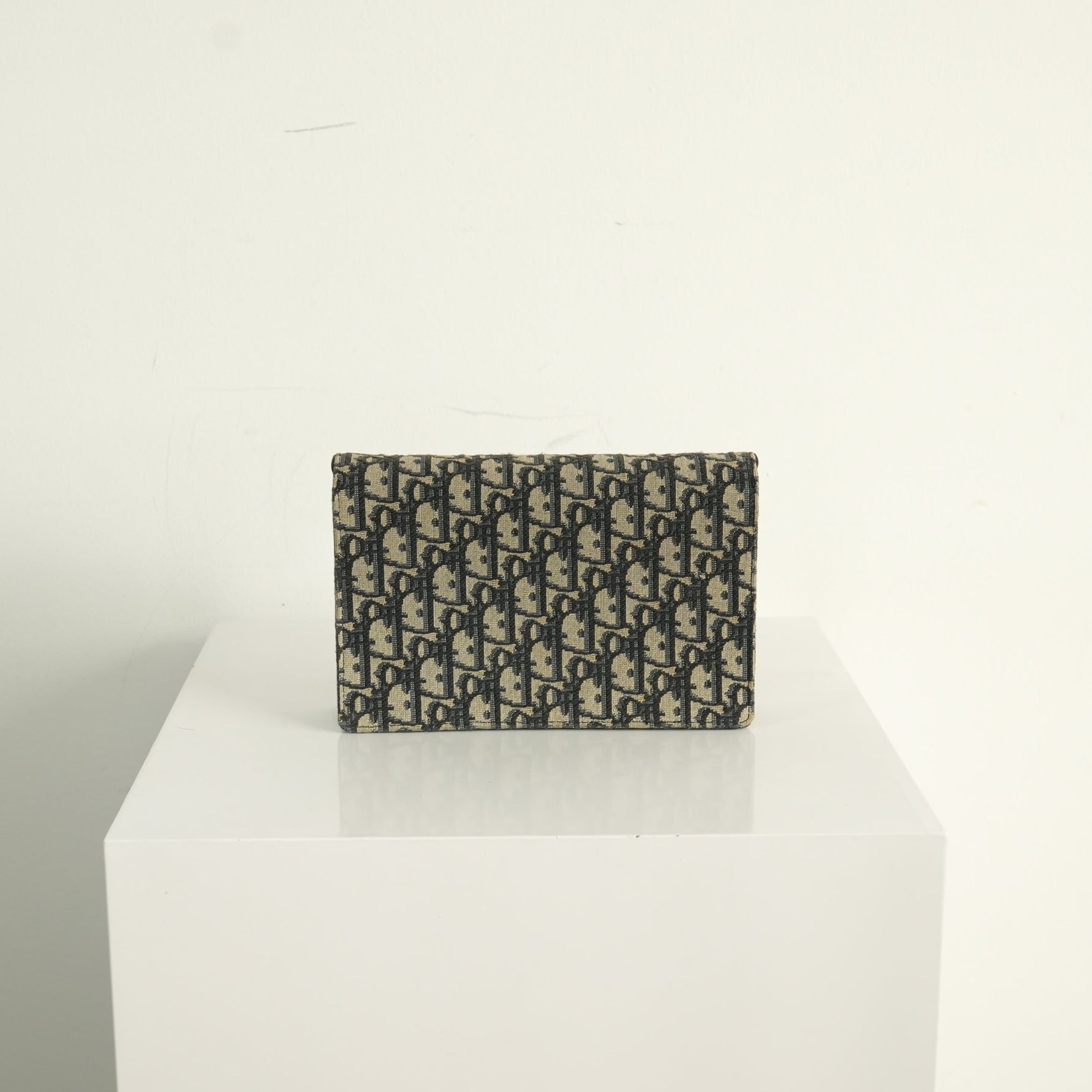 Christian Dior Blue Dior Oblique Jacquard Canvas Saddle Pouch