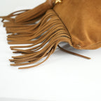 Saint Laurent Brown Suede Fringe Crossbody Bag