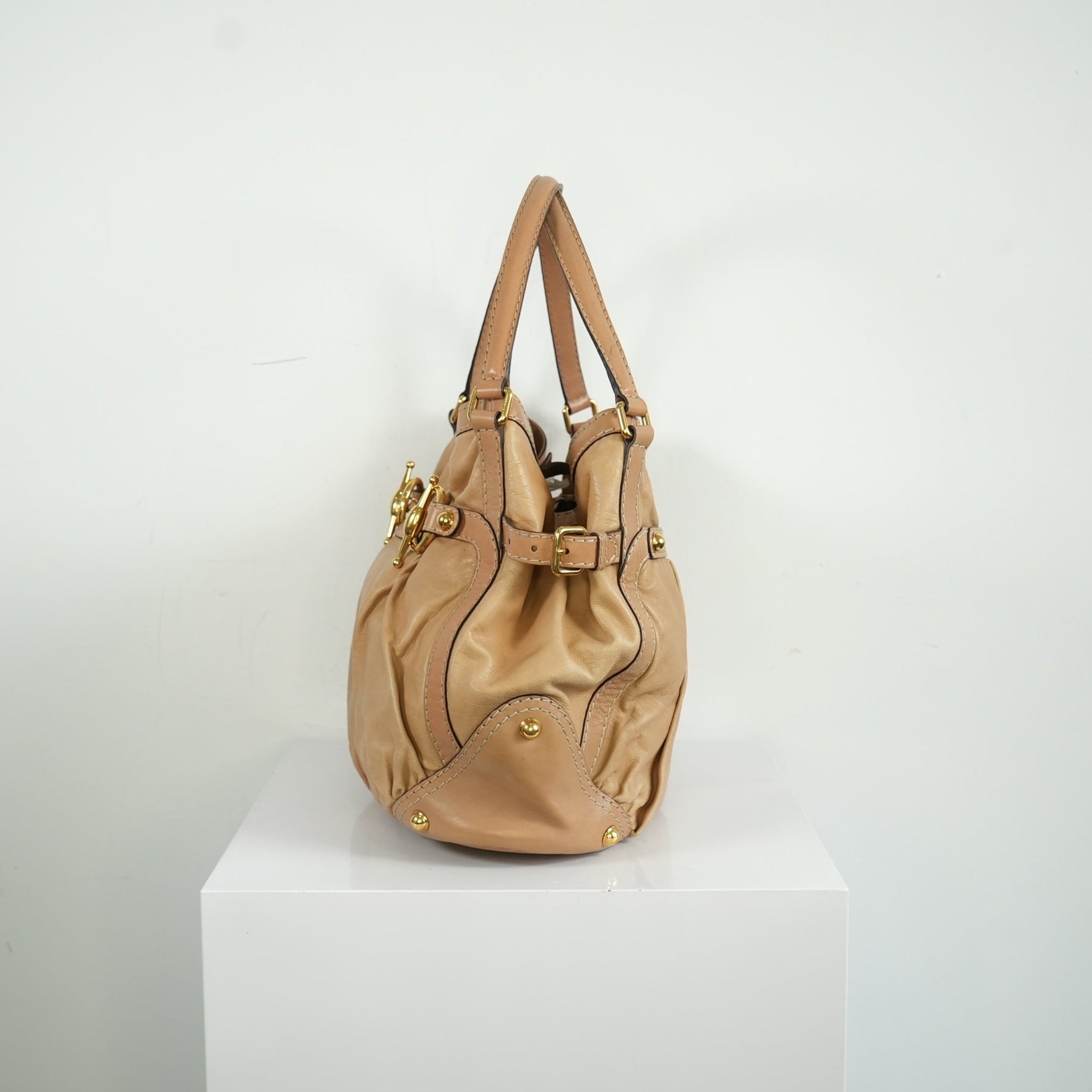 Gucci Horsebit Jockey Tote Bag Beige