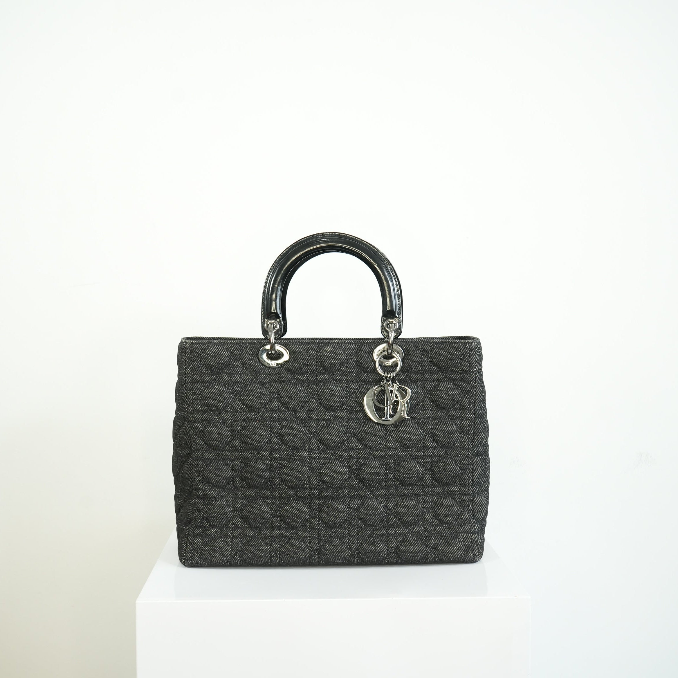 Christian Dior Black Denim Lady Dior Bag