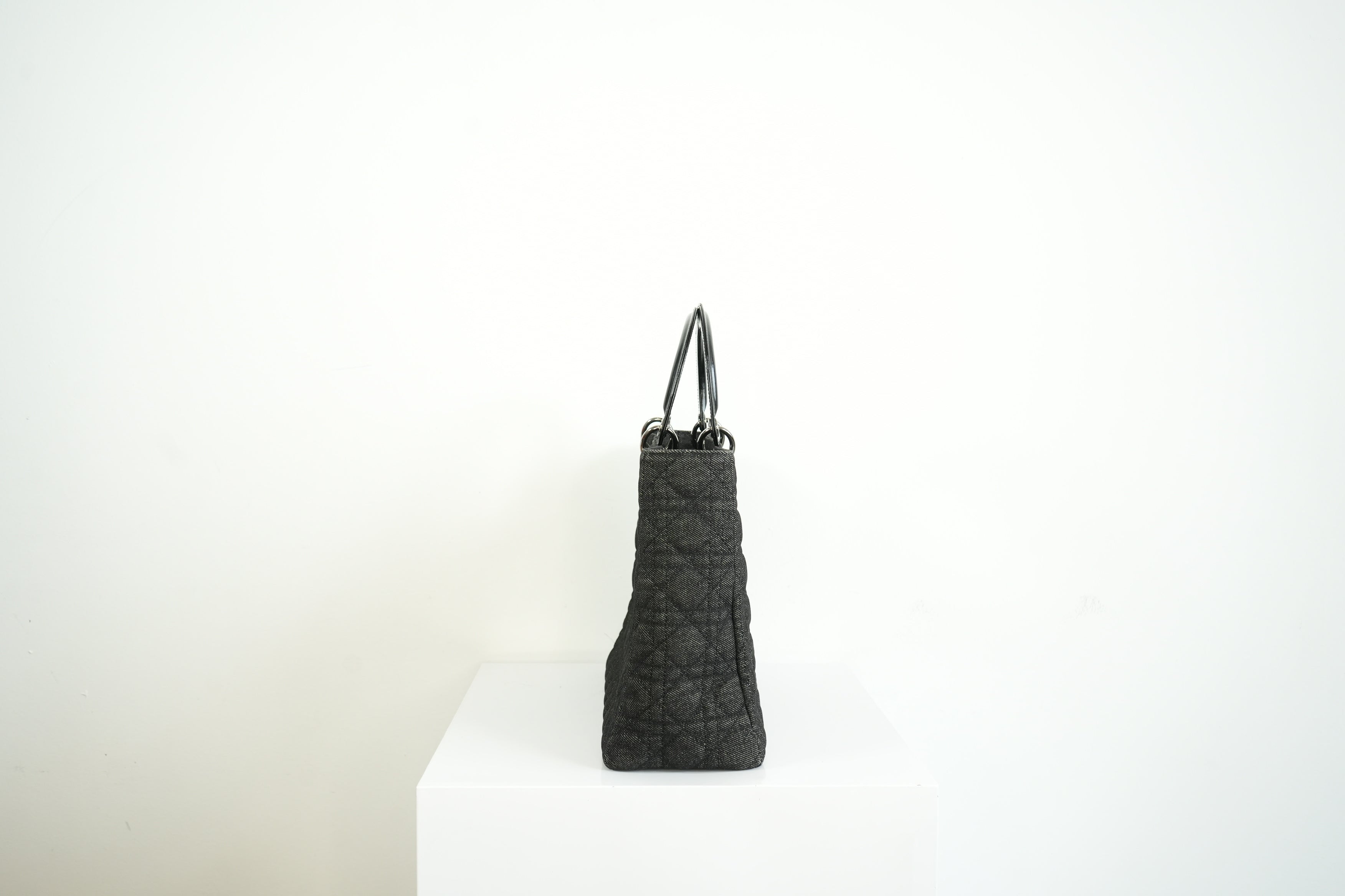 Christian Dior Black Denim Lady Dior Bag