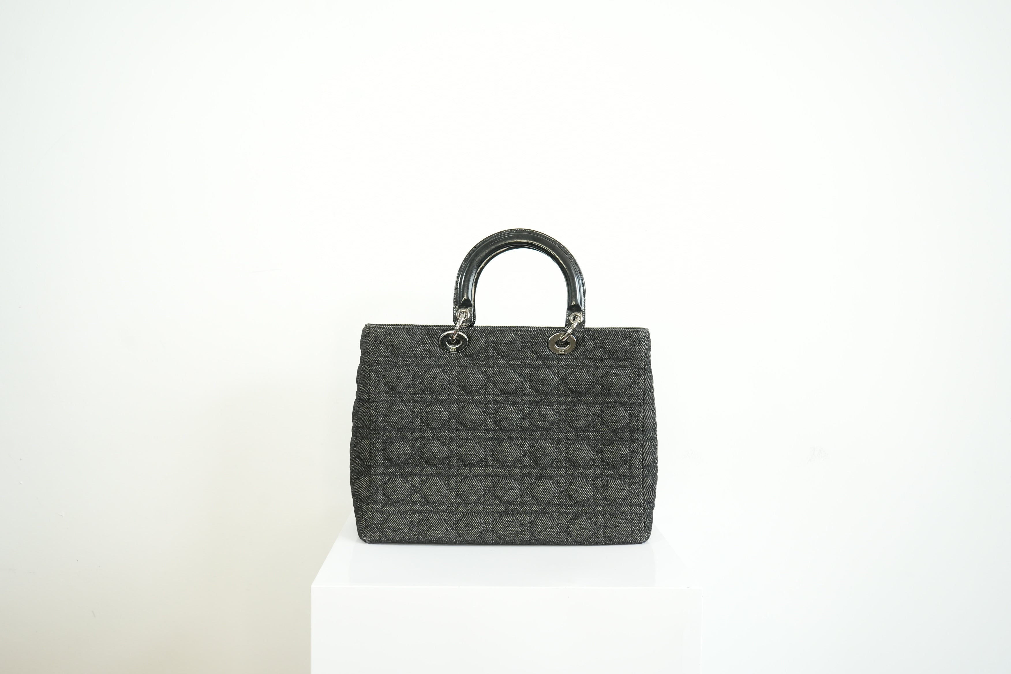 Christian Dior Black Denim Lady Dior Bag