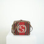 Gucci Houndstooth Stripe Interlocking G Trunk Shoulder Bag