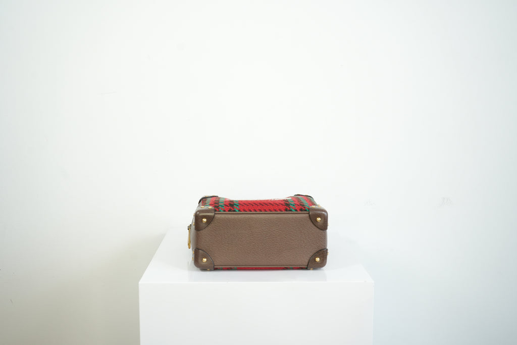 Gucci Houndstooth Stripe Interlocking G Trunk Shoulder Bag
