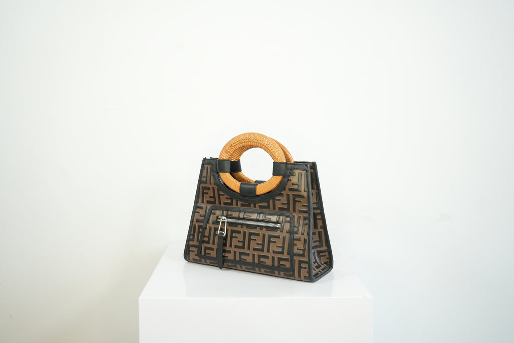 Fendi Tobacco FF Zucca Small Embossed Handbag