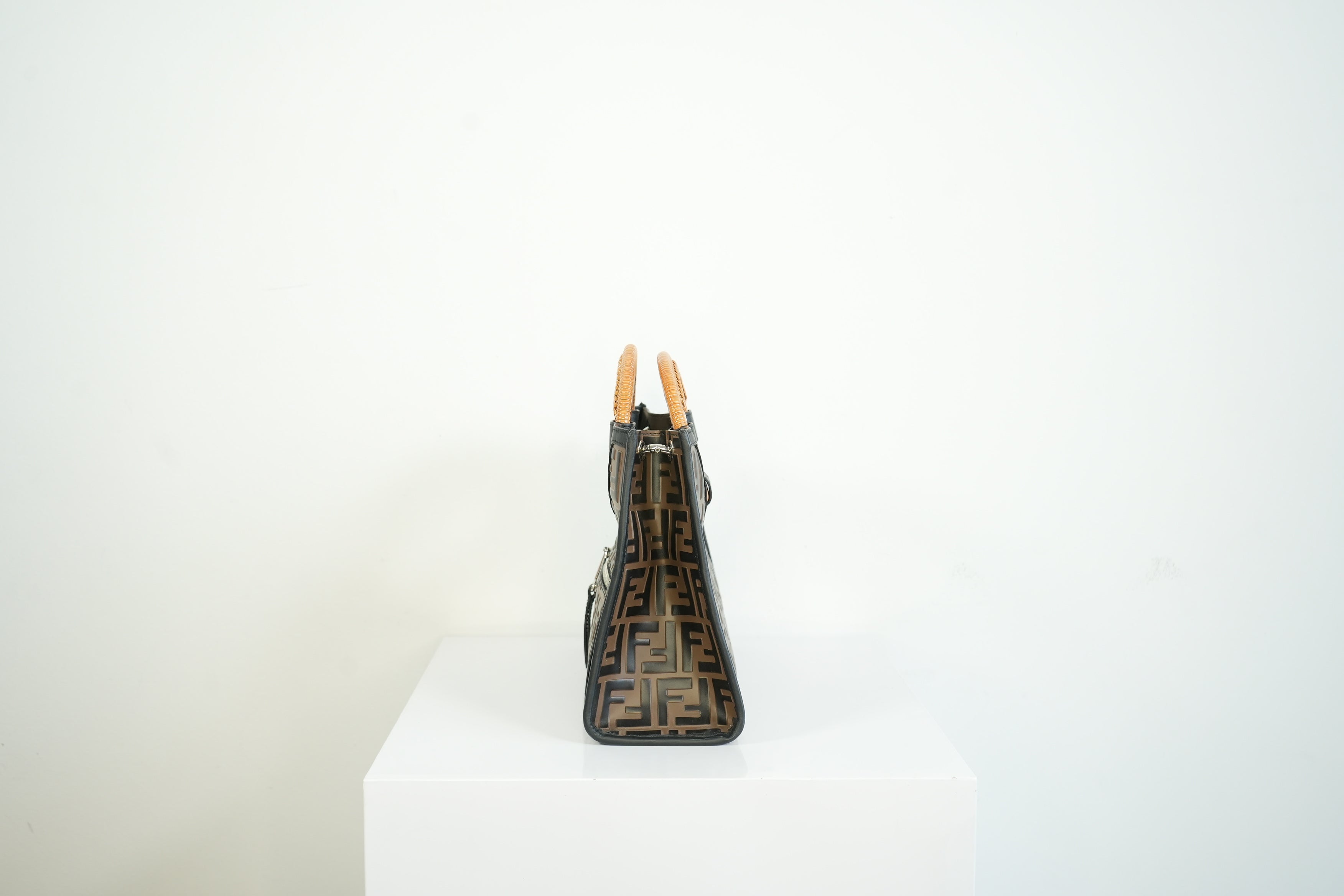 Fendi Tobacco FF Zucca Small Embossed Handbag