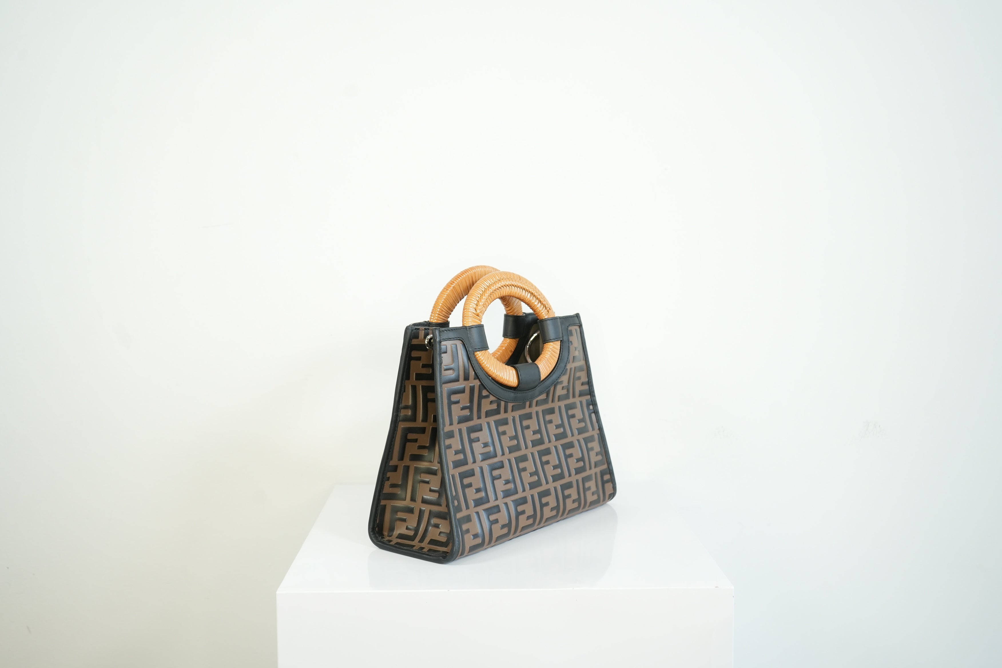 Fendi Tobacco FF Zucca Small Embossed Handbag