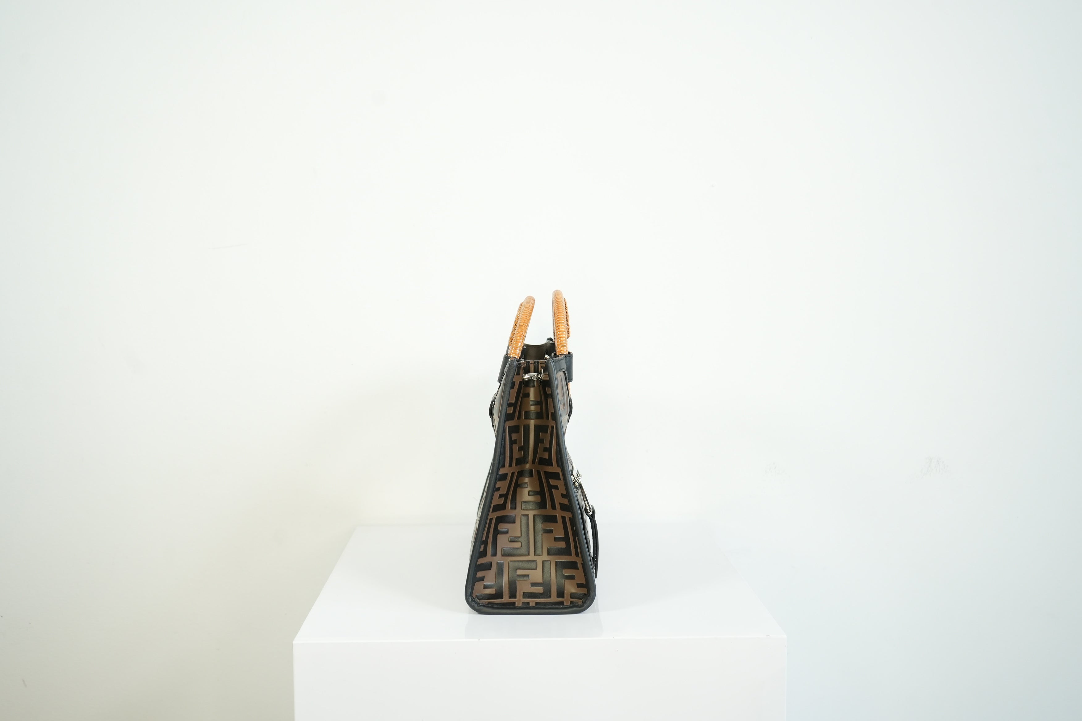 Fendi Tobacco FF Zucca Small Embossed Handbag