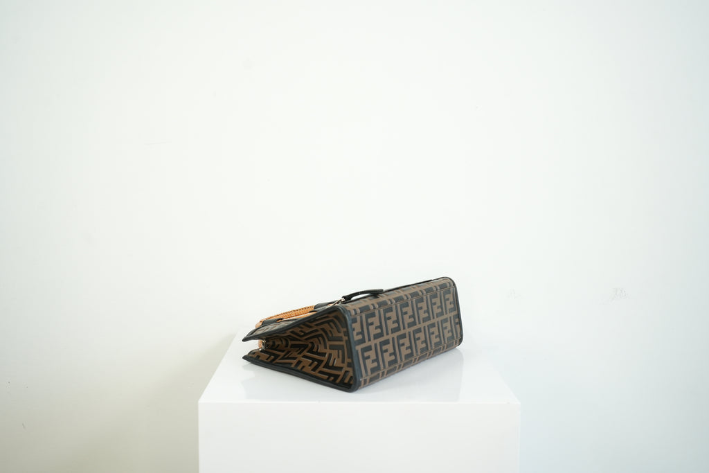 Fendi Tobacco FF Zucca Small Embossed Handbag