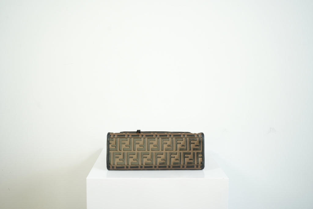 Fendi Tobacco FF Zucca Small Embossed Handbag