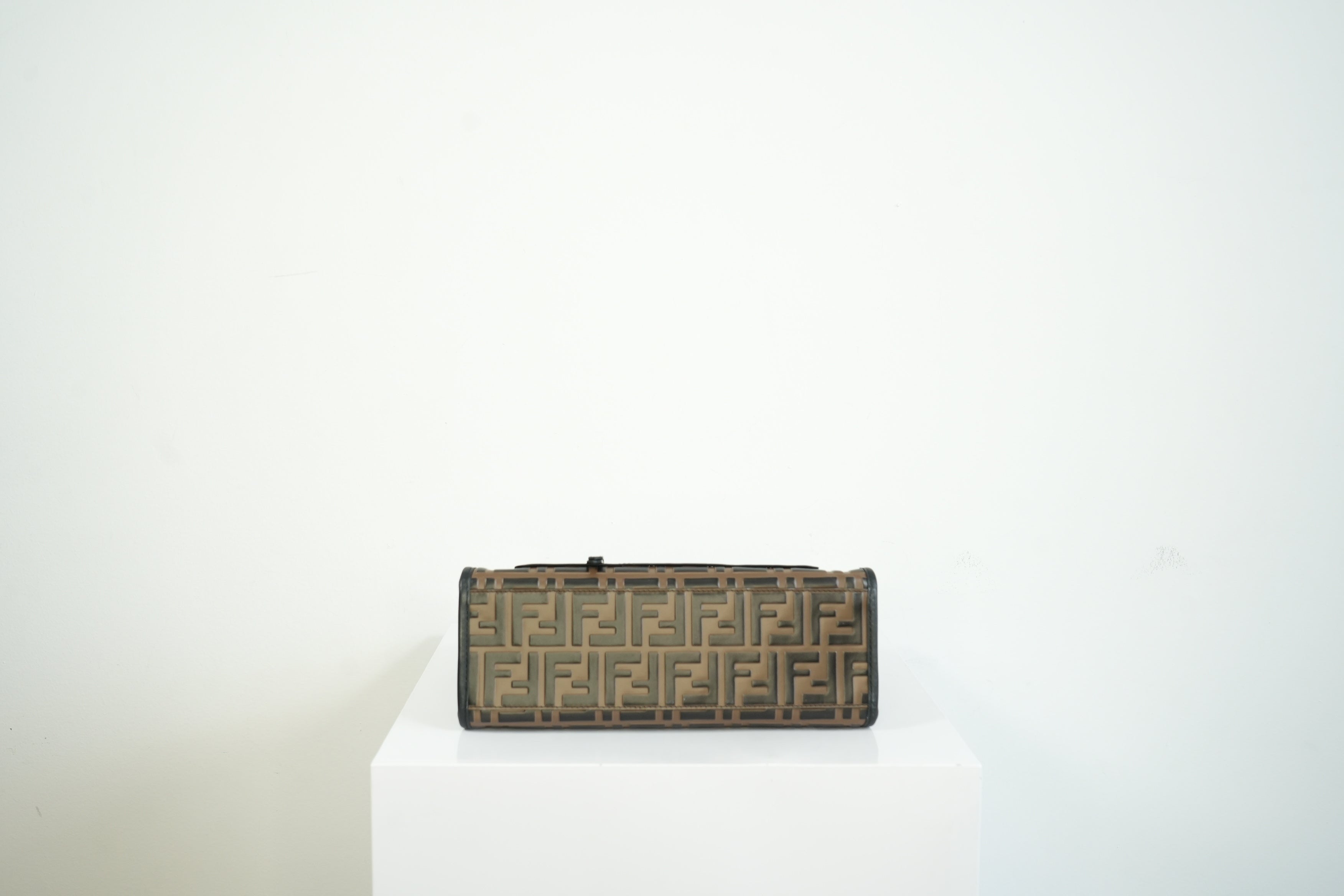 Fendi Tobacco FF Zucca Small Embossed Handbag