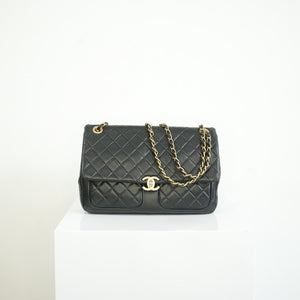 Chanel Jumbo Daily Flap Black Shoulder Bag Quilted Lambskin