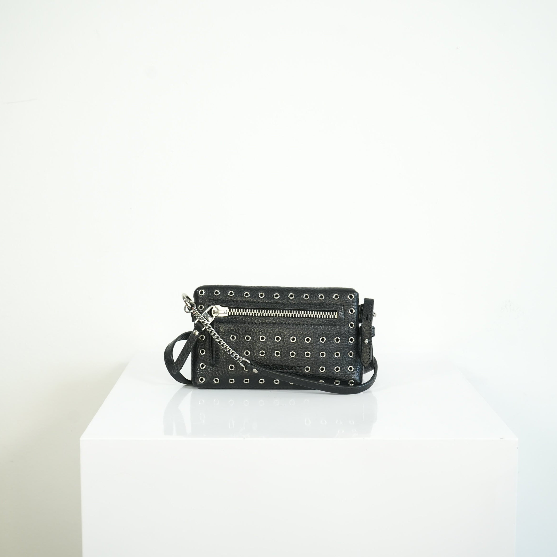 Burberry black studded leather Crossbody Bag