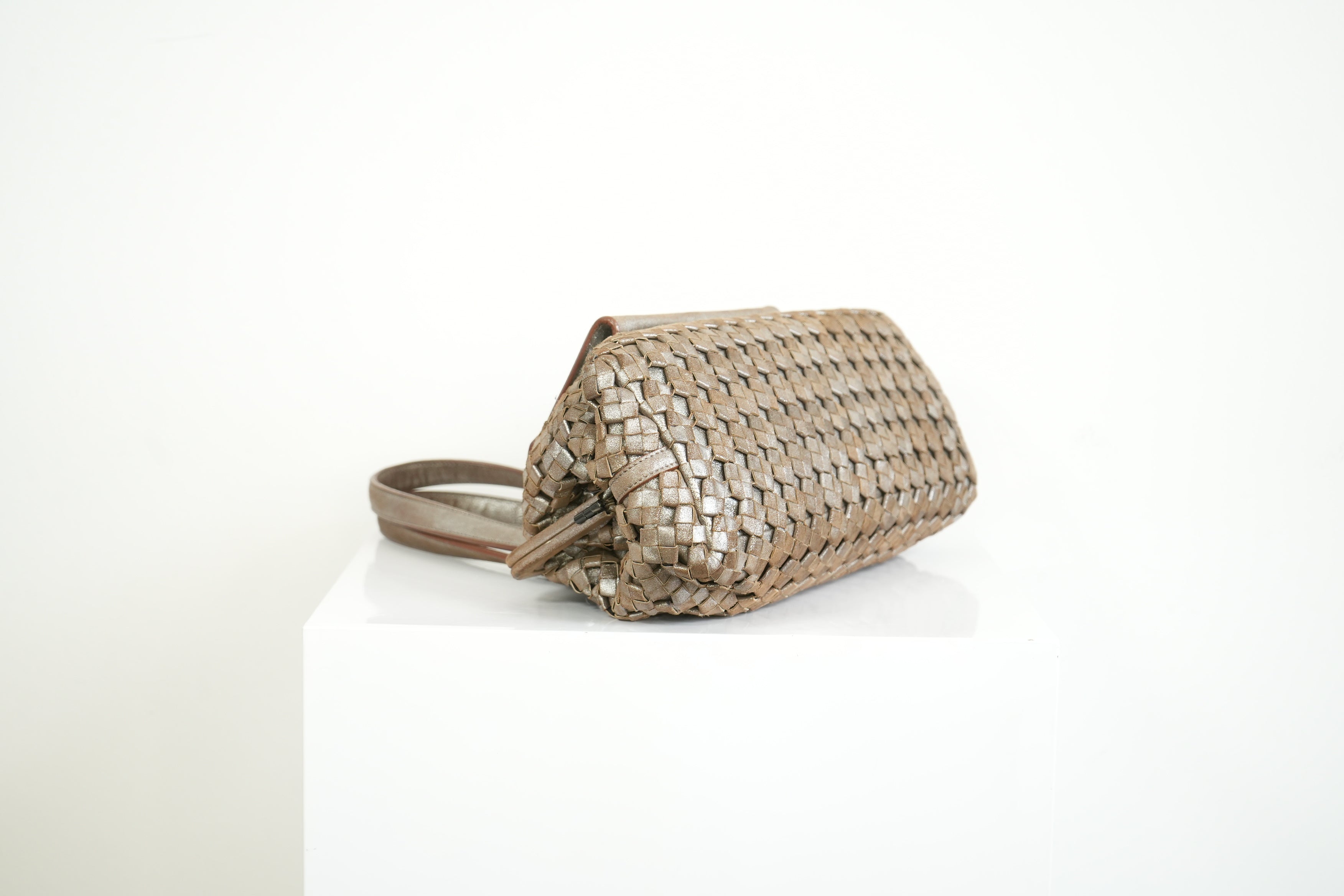 Bottega Veneta Intrecciato Woven Metallic Leather Finish