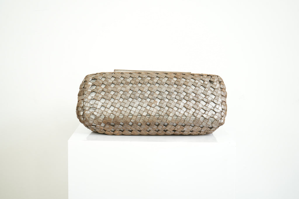 Bottega Veneta Intrecciato Woven Metallic Leather Finish