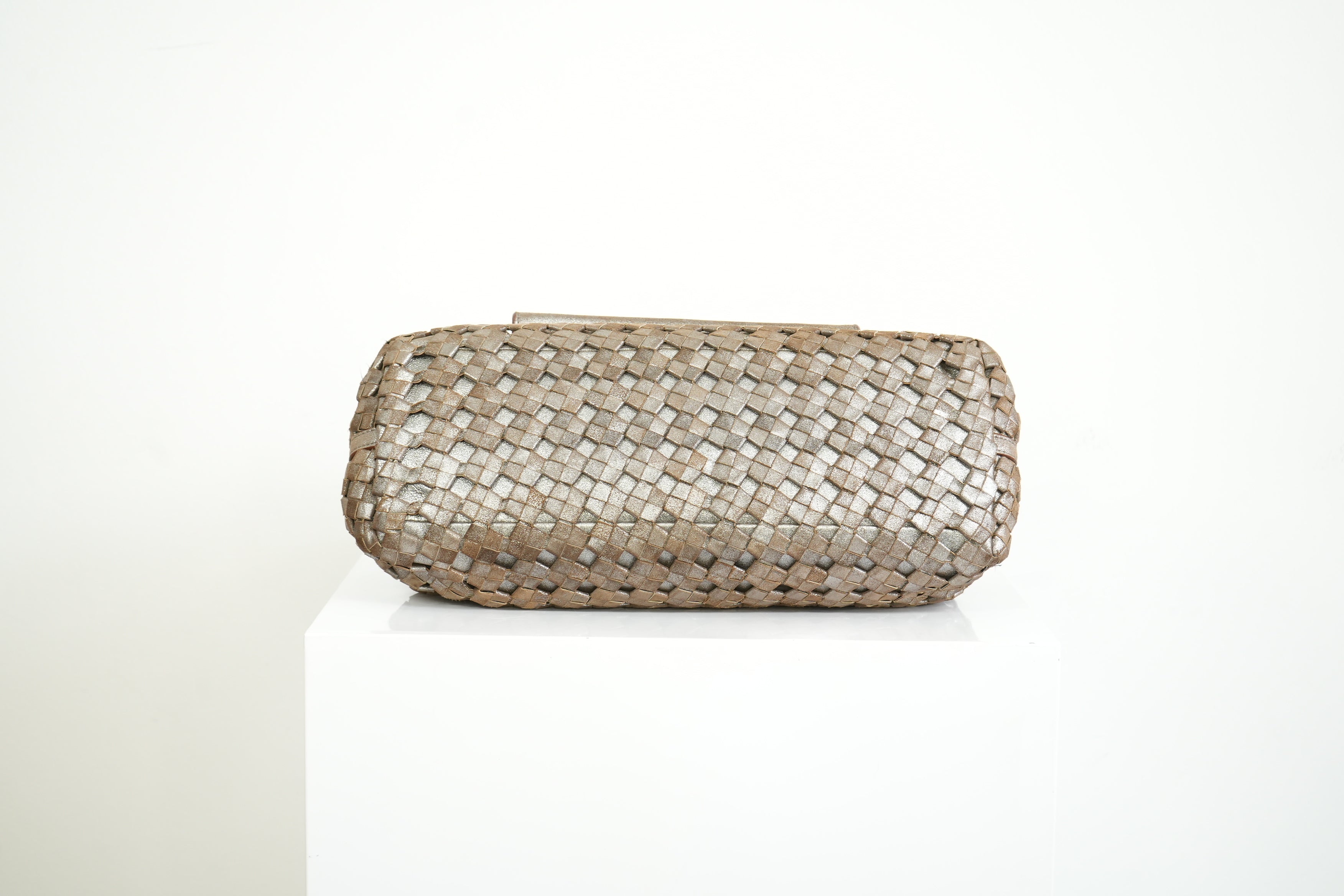 Bottega Veneta Intrecciato Woven Metallic Leather Finish
